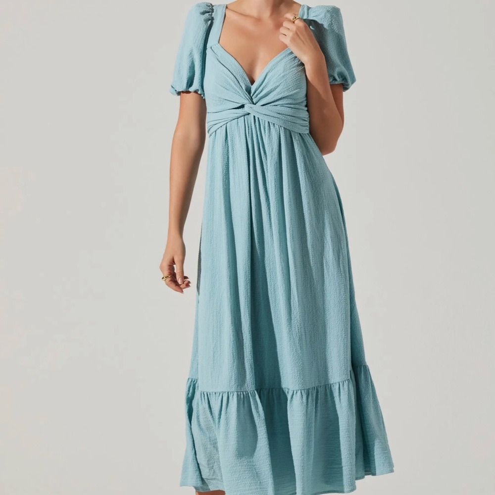 Astr tie front midi dress